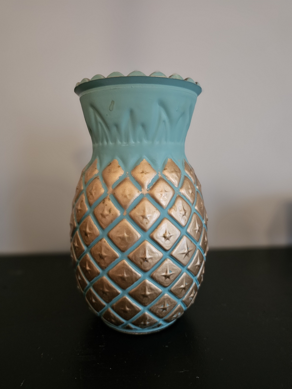 Turquoise and Gold Pineapple Accent Vase - Decorative Home Accent